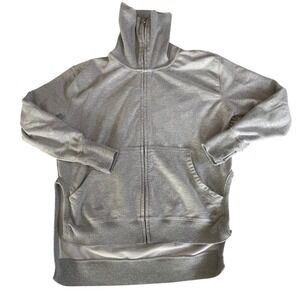 FP Movement Full Zip Hoodie Grey High Low Side Slit Back Cutout Womens M‎
